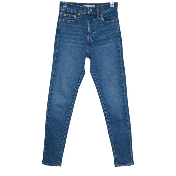 Levi's Size 24 Wedgie Skinny Crop Ankle Button Fly High Rise Stretch Jeans - Picture 2 of 6